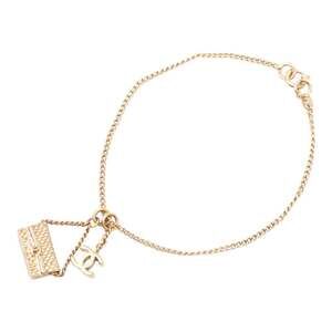 CHANEL Gold Logo Charm Bracelet